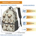 thumbnail image 3 of Pug Head Beige Pattern 17" School Backpacks for Teens,Waterproof Oxford Fabric,S-Shape Padded Straps for School,Travel,Hiking,Camping, 3 of 6