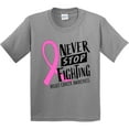 thumbnail image 3 of Inktastic Never Stop Fighting Breast Cancer Awareness Youth T-Shirt, 3 of 5