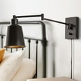 thumbnail image 5 of JONATHAN Y Cary 5.75" Iron Contemporary Swing Arm LED Wall Sconce, Oil Rubbed Bronze, 5 of 8