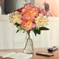 thumbnail image 6 of Blue Lotus Dahlia Artificial Flower, 7-Head Faux Floral Branch, Home Decor Accent, Wedding Centerpiece, Realistic Silk Blossom, Long Lasting Botanical Arrangement, 6 of 7