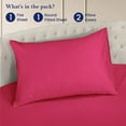 thumbnail image 4 of 500-TC Egyptian Cotton California King Round Bed Sheet Set – Fits 96" Diameter Mattress, 19-24" Deep Pocket – Solid Hot Pink, California King 96" Diameter, 4 of 6