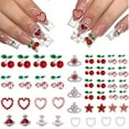 thumbnail image 1 of Colgantes de uñas COOSLIM con diamantes de imitación de cerezo rojo y rosa para decoración de uñas, 1 of 7