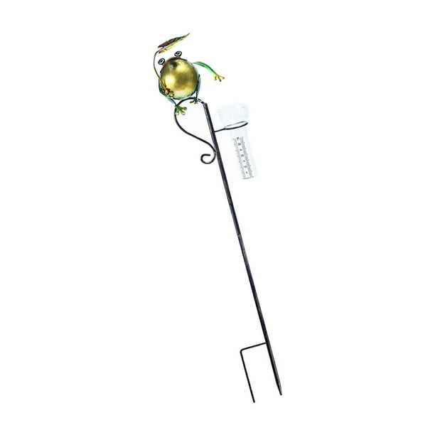 Herramienta de medición de lluvia para jardín, figuritas, estatuas de animales, estacas para jardín, decoración io Rana Cola Medición de lluvia