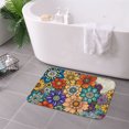 thumbnail image 3 of Spxubz Non Slip Flannel Polyester Floor Mat With Colorful Floral Design For Bathroom Kitchen Bedroom Decoration 24x16 inch, 3 of 5