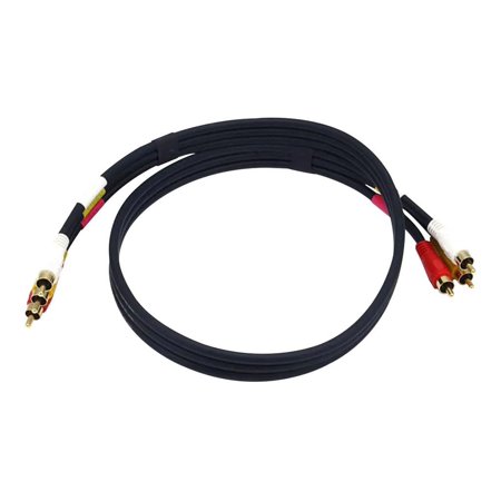 UPC: 0844660021964 | Monoprice Video/Audio Coaxial Cable – 3 Feet – Black | 3 x RG59U Male to Male Gold plated RCA connectors