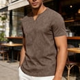 thumbnail image 4 of Aofany Summer T Shirt Men Solid Color Short Sleeve T-Shirts Casual V-Neck Big and Tall Mens Pullover Shirts, 4 of 6
