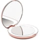 thumbnail image 2 of Fancii Led Lighted Travel Makeup Mirror, 1x/10x Magnification - Daylight Led, Compact, Portable, Large 5" Wide Illuminated Folding Mirror (lumi) Rose, 2 of 5