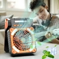 thumbnail image 3 of Orange Usb Solar Powered Fan With Light For Camping Fishing Portable Energy Efficient Cooling Device Compact Size Efficient Operation, 3 of 7