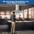 thumbnail image 6 of 36 inch Island Range Hood 700 CFM Kitchen Vent Hood Touch Control, Gesture Sensing 3-Speed Fan, 6 of 10