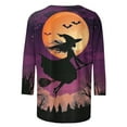 thumbnail image 4 of VKOYWKM Halloween Shirt for Women 3/4 Sleeve Funny Witch Graphic Tees Fall Crew Neck Loose Fit Party Halloween T-Shirts Shirts, 4 of 5