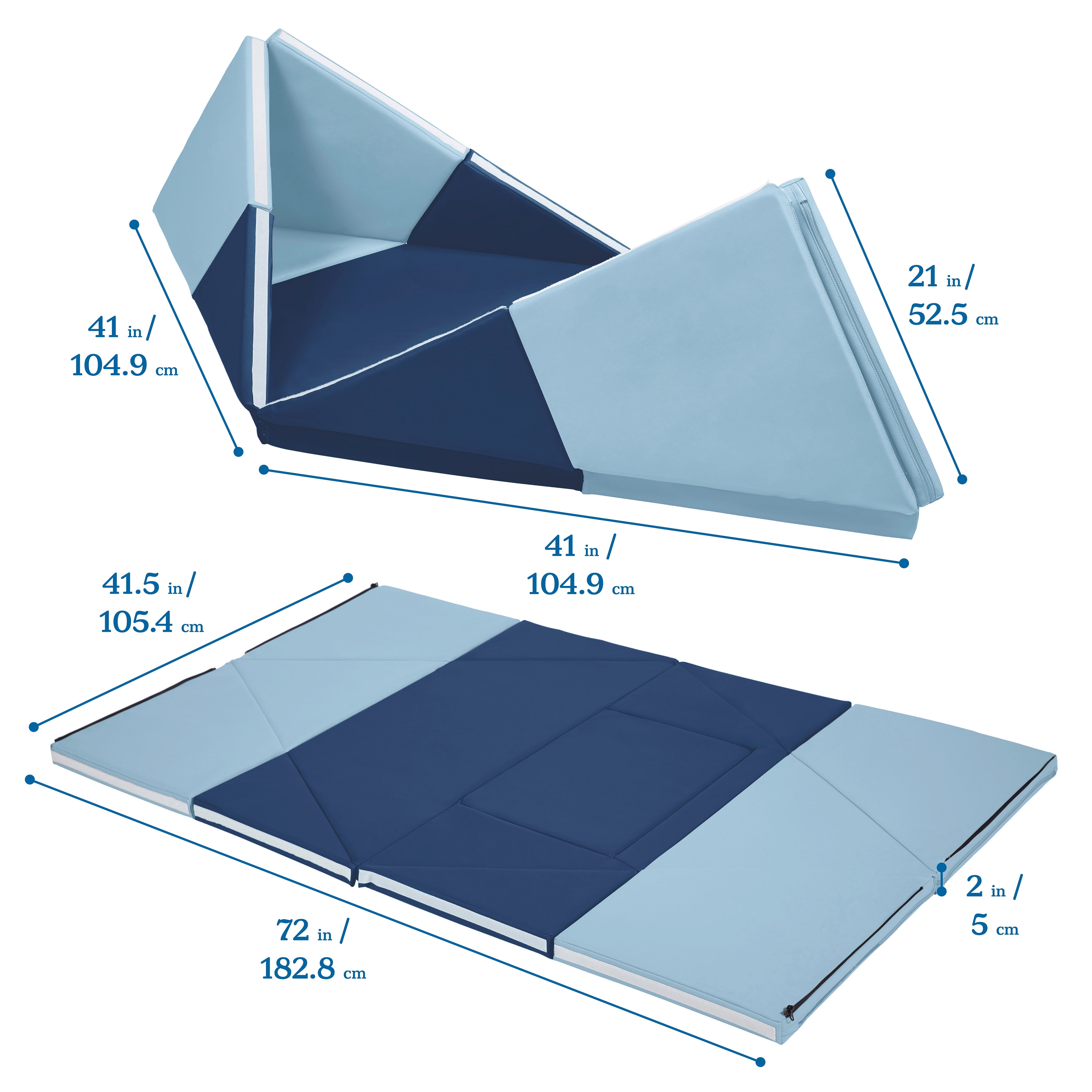 ECR4Kids SoftZone Camp, Canoe and Tumble Too Activity Play Mat, Toddler Playmat, Earthtone