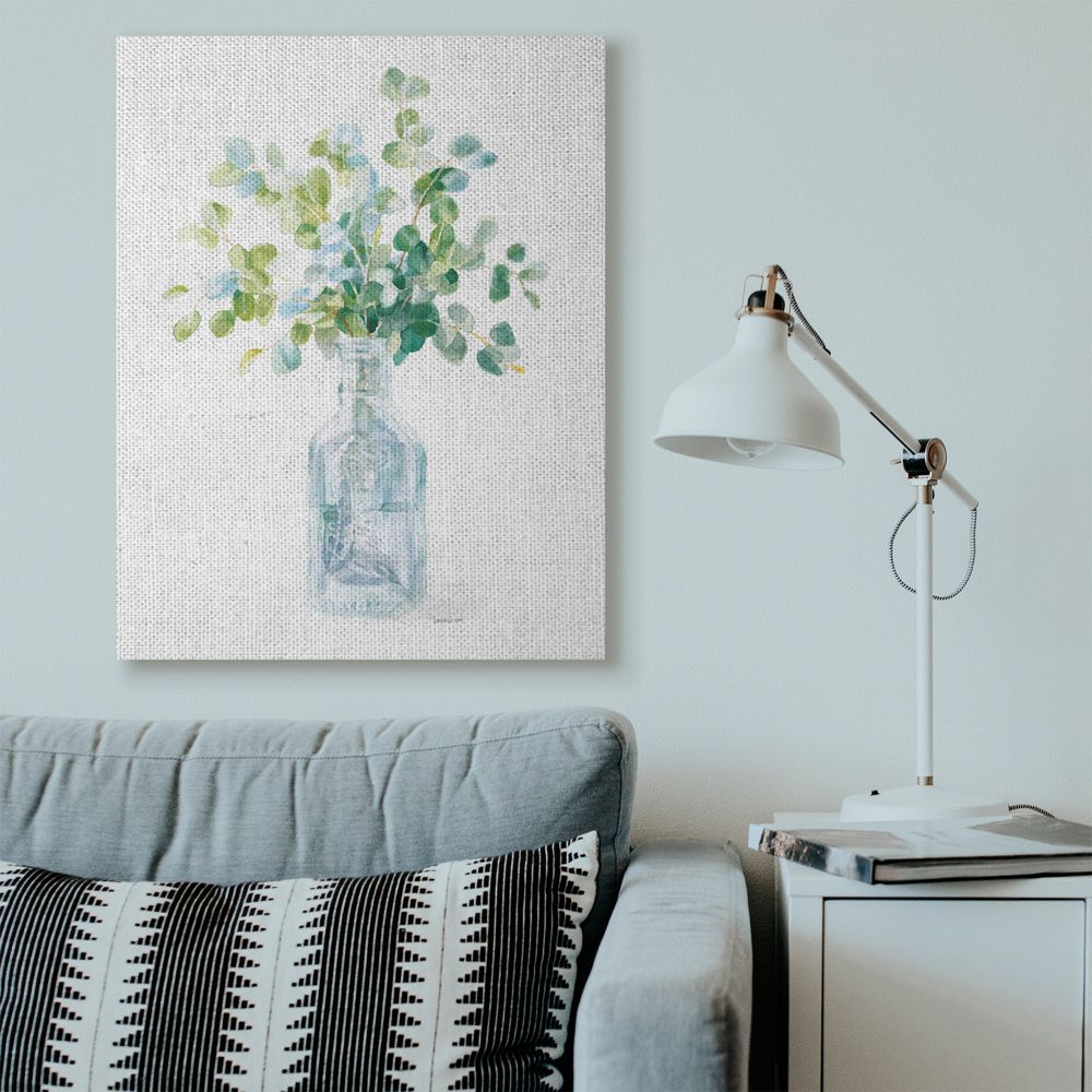 Stupell Industries Flower Jar Still Life Green Blue Painting Super Canvas Wall Art by Danhui Nai