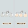 thumbnail image 5 of Globe Blown Glass Shadewith Brass Accents Three Light Sconce , Luxury Bathroom Sconces , Modern Bathroom Sconces, 5 of 9