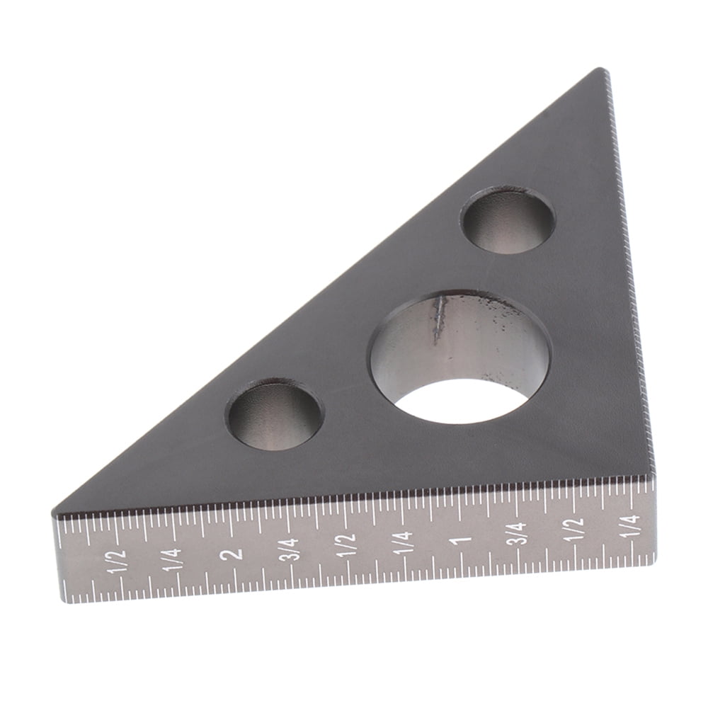 2Pcs Metric Aluminum Alloy Triangle Square Layout Tool Heavy-duty Silver 