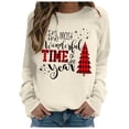 thumbnail image 4 of TIANZEN Women's Long Sleeved Crew Neck Print Lightweight Hoodie Juniors Sweatshirts, 4 of 4