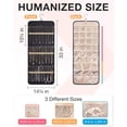 thumbnail image 5 of Large Hanging Jewelry Organizer Roll with Metal Hooks, Double-Sided Storage Holder for Earrings Necklaces Rings, Black Fabric with Hanger for Closet Wall Door, 5 of 5