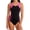 Black Pink, variant on Girls Athletic One Piece Swimsuits Racerback Modest Bathing Suit with Detachable Padded 9-16Y