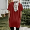 thumbnail image 4 of tarylea Hoodies for Women Short Sleeve Drawstring Long Tops Casual Loose Summer Comfy Pullover Tops, 4 of 6