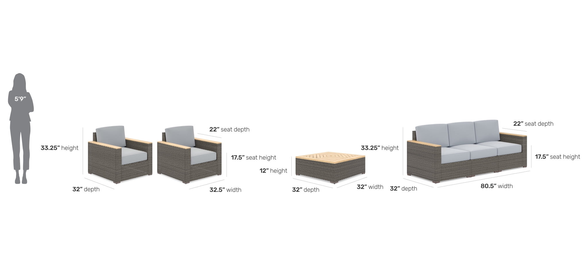 Homestyles Boca Raton Brown Outdoor Sofa Set