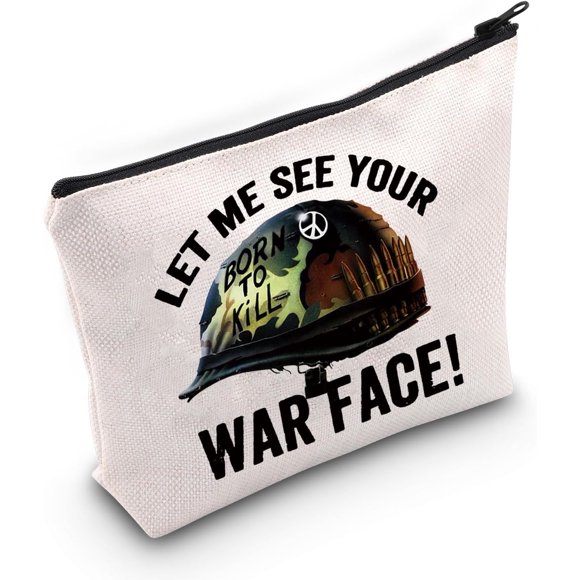 SHIQI-Private Joke Makeup Bag Private Gomer Pyle Fans Gift Let Me See Your War Face Private Joker Toiletry Bag Private Joker Movie Merchandise, War Face Bag, 0