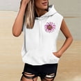 thumbnail image 3 of Xuyuer Women's Fashion Casual Short Sleeve Hawaiian Print Pocket Drawstring Hoodie Top - Relaxed Sweatshirt with Tropical Pattern for Everyday Style, 3 of 5