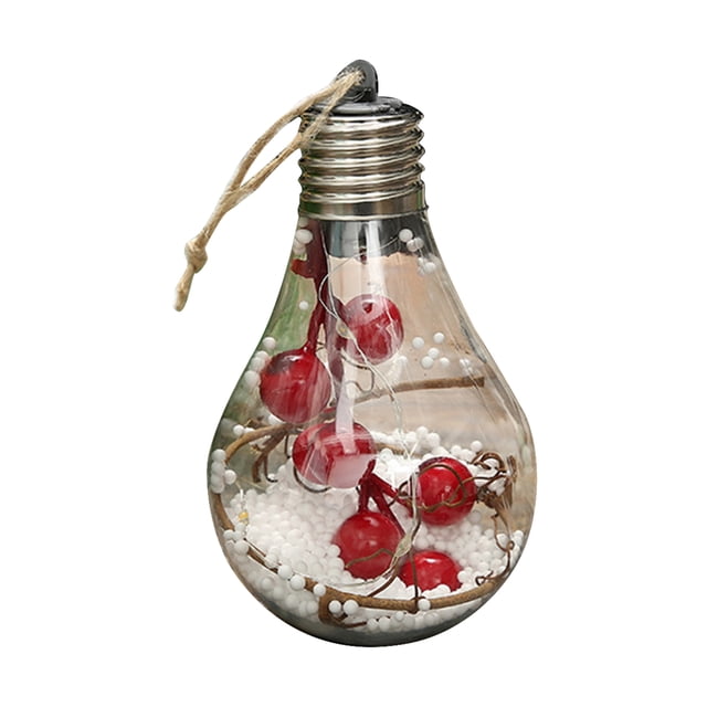 Mistaha Christmas Tree Hanging Bulb Globe with Hanging Rope Christmas DIY LED Light Bulb Christmas Tree Hanging Pendant Decoration for Christmas Winter Home Holiday Party Gift