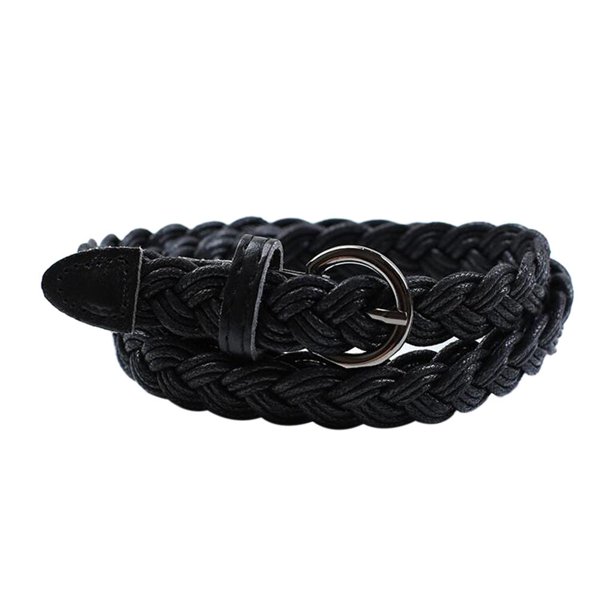 Cinturón de cintura trenzada para mujer Cinturón de cintura tejido para mujer Cintura delgada trenzada Cinturones de cintura retro Negro Negro Magideal Cinturón de cintura trenzada para mujer