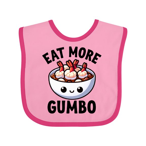 Inktastic Eat More Gumbo Funny Cajun Food Lover Boys or Girls Baby Bib
