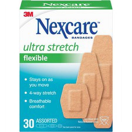 Nexcare Soft 'n Flex Bandages - Assorted Sizes - 0.94" x 1.13" , 1.13" x 3" , 0.88" x 2.25" - 30/Box - 30 Per Box - Tan - Fabric | Bundle of 5