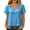 #0249-Sky Blue, variant on Uootdi Womens Summer Tops Square Neck Short Sleeve Ruffle Cuffs Plain Short Sleeve Tops for Women Flowy Fit Everyday Wear Breathable Tops for Women