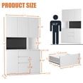 thumbnail image 2 of HIUU White Buffet Cabinet Storage with Drawers - Kitchen Pantry Cabinet with Microwave Stand and Charge Station, Tall Cabinet for Living room, Dining room., 2 of 7