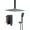 Matte Black, variant on CASAINC 3-Spray 12 in. Ceiling Mount Dual Shower Heads 2.5 Fixed and Handheld Shower Head in Matte Black (Valve Included)