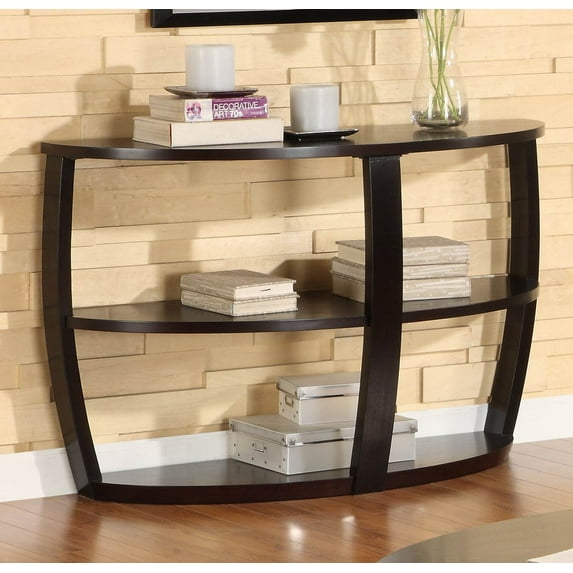 Homelegance Patterson Half Moon Wood Sofa Table in Espresso
