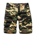 thumbnail image 1 of LSLJS Men's Camouflage Cargo Shorts Casual Five-Point Zipper Button Shorts with Pockets, 1 of 3