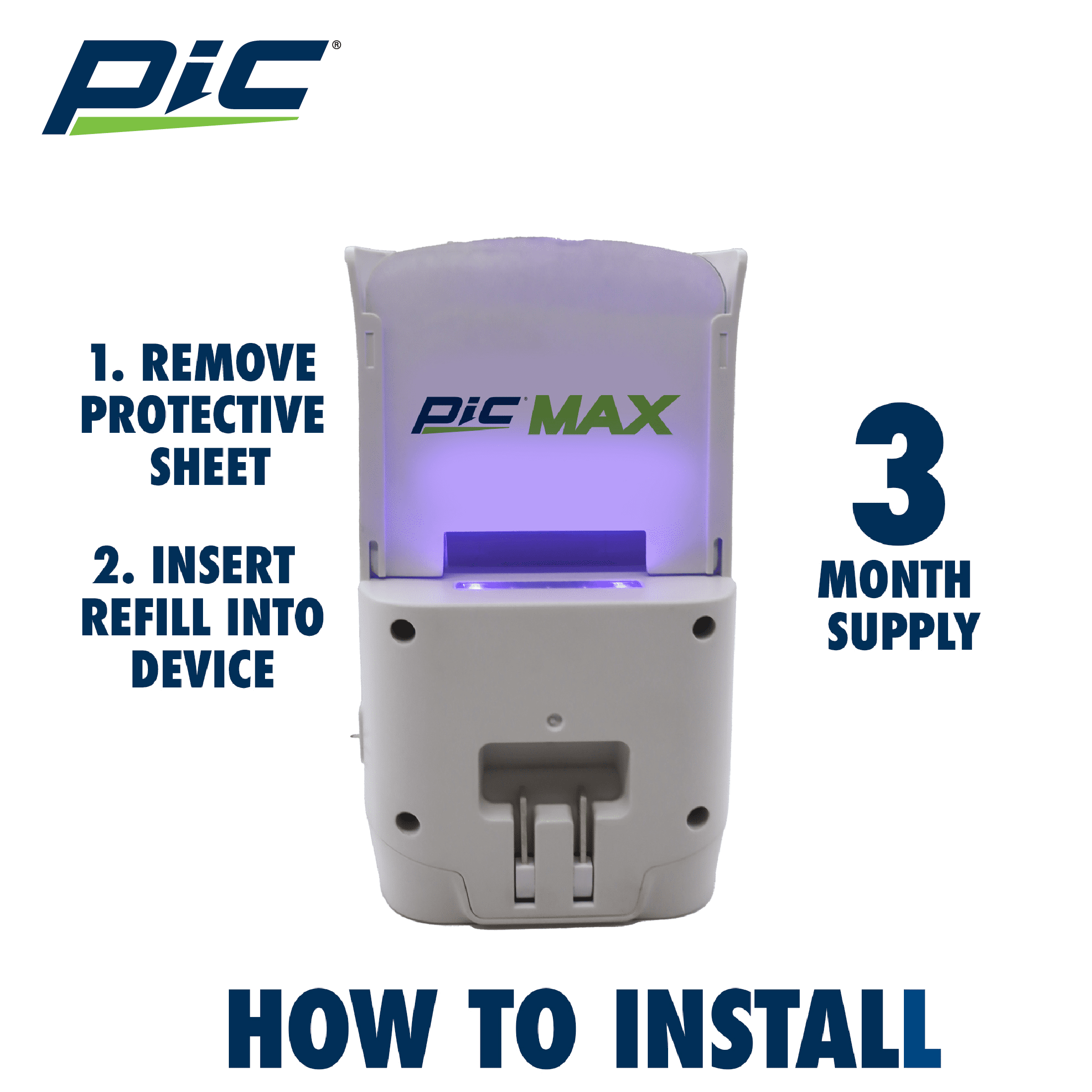 PIC Portable Flying Insect Light Trap Refills, Attracts & Trap House Flies, Fruit Flies, and Gnats - (3 Refill)
