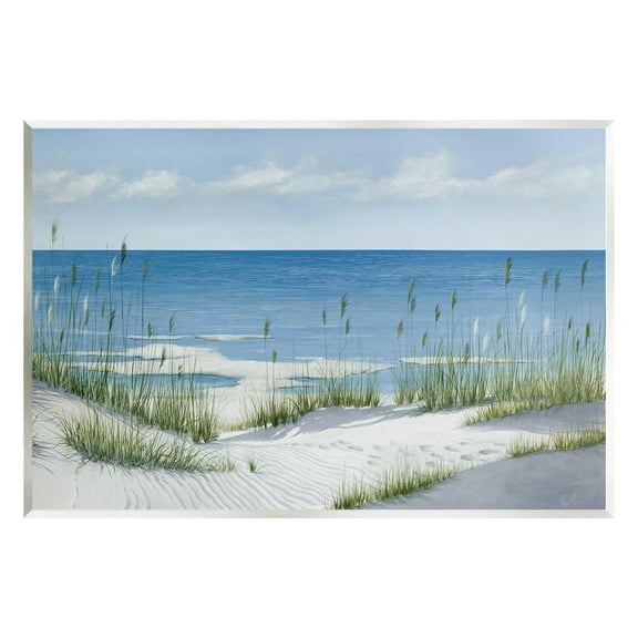 Stupell Industries Beach with White Sand Landscape Painting Unframed Art Print Wall Art, 15 x 10