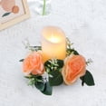 thumbnail image 6 of Candle Rings Wreaths, Flower Garland, Round Artificial Floral, Small Wreath Pillar Candle Holder for Door Christmas Party Window Thanksgiving Cold Yellow, 6 of 9