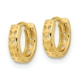 thumbnail image 2 of Primal Gold 14 Karat Yellow Gold Cut-out Design Hinged Hoop Earrings, 2 of 4
