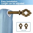 thumbnail image 3 of Urbanest Adjustable Single Curtain Rod Set Leto Finials – 1 - Inch Diameter, With Renaissance Gold Rod, 84–120 Inches, 3 of 6