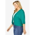 thumbnail image 3 of Woman Within Plus Size Rib Trim Cardigan Shrug Sweater, 3 of 6