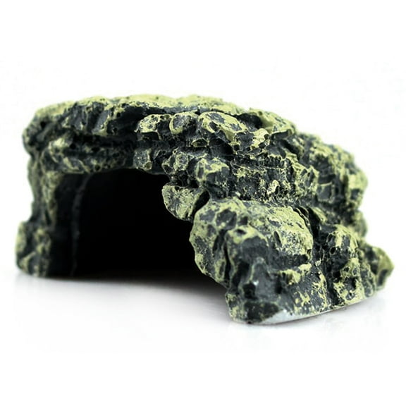 Rock Hide Cave Tortoise Escape Habitat Safe Resin High Simulation 5.3x4.7x2.6in for Small Reptiles Turtles Frogs