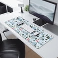 thumbnail image 2 of Long Mouse Pads for Desk,Light Blue Christmas House and Tree Desk Mats on Top Of Desks, Desk Mouse Pad Extra Large with 3mm Non-Slip Base and Stitched Edge for Gaming,Work,Home 31.5x11.8in, 2 of 4