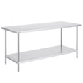 thumbnail image 1 of Mesa de preparación VEVOR de acero inoxidable de 30 x 72 x 34 cm con capacidad de 418 kg, 1 of 9