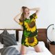 thumbnail image 5 of Balery Sunflower3 Conjunto de Pijama para Mujer con Estampado, Dos Piezas de Manga Corta y Shorts, Ropa de Dormir Suave con Cuello Redondo y Bolsillos-Large, 5 of 6