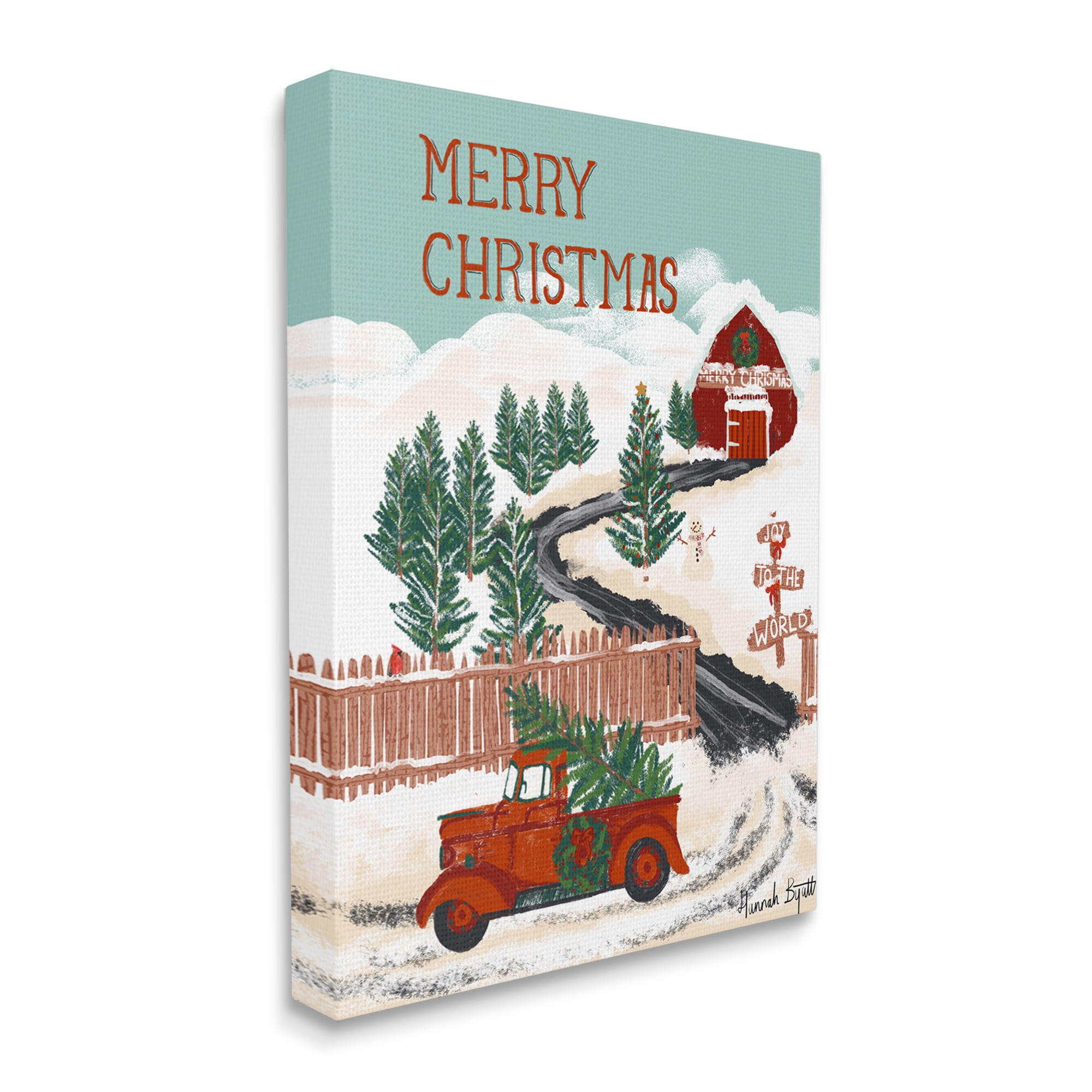 Stupell Industries Rural Christmas Scenery Holiday Painting Gallery Wrapped Canvas Print Wall Art, 30 x 40