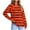 Orange, variant on Fancifize Women's Striped Sweatshirt Long Sleeve Loose Fit Pullover Top Casual Color Block Fall Fashion Outfits