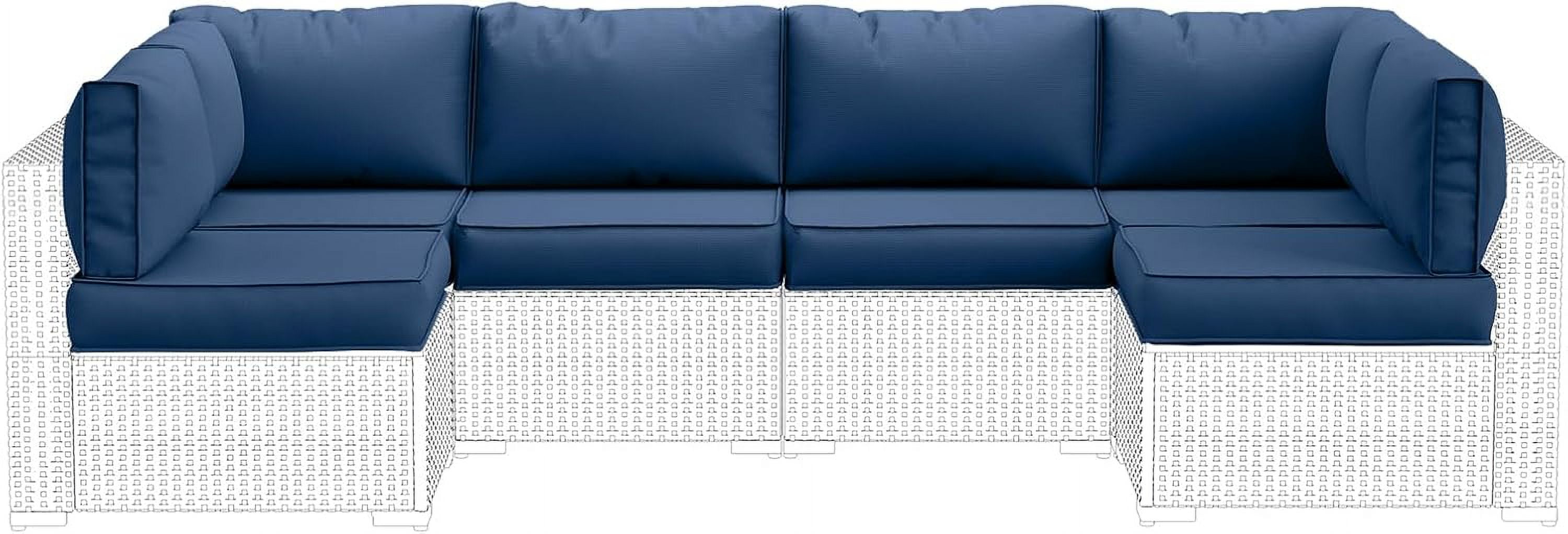UDPATIO Outdoor Replacement Cushions for Patio Furniture, Waterproof Patio Cushions for 6-Seat Sectional Patio Conversation Sets, 14-Piece Outdoor Cushion Slipcovers Patio Sofa Cushions (Navy Blue)