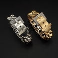 thumbnail image 1 of Pulseras HUOGUO Brazaletes clásicos de metal con diamantes de imitación blancos, 1 of 4