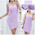 thumbnail image 3 of Women Towel Robe Bath Wearable Towel Dress Lady Fast Drying Beach Spa Nightwear, 3 of 7