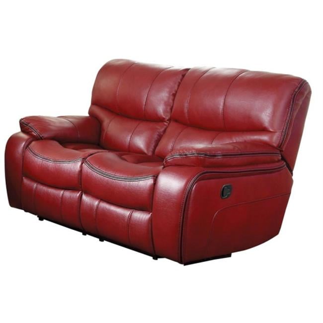 Homelegance 8480RED2 Pecos Collection Double Reclining Love Seat, Red